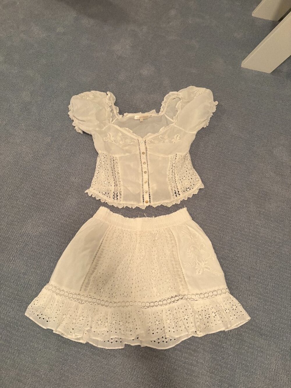 White LoveShackFancy Skirt Set Size M